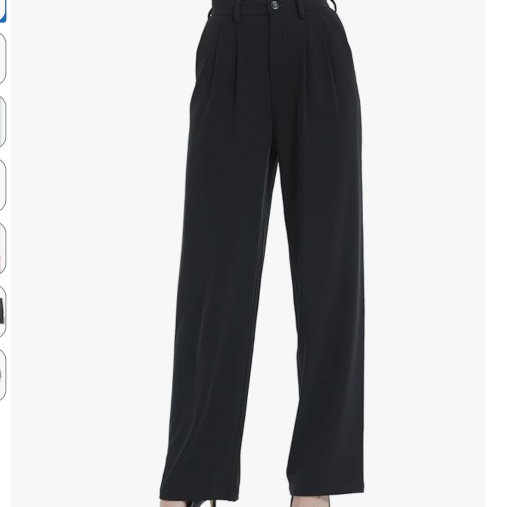 Tronjori size 16 black poly straight leg pants